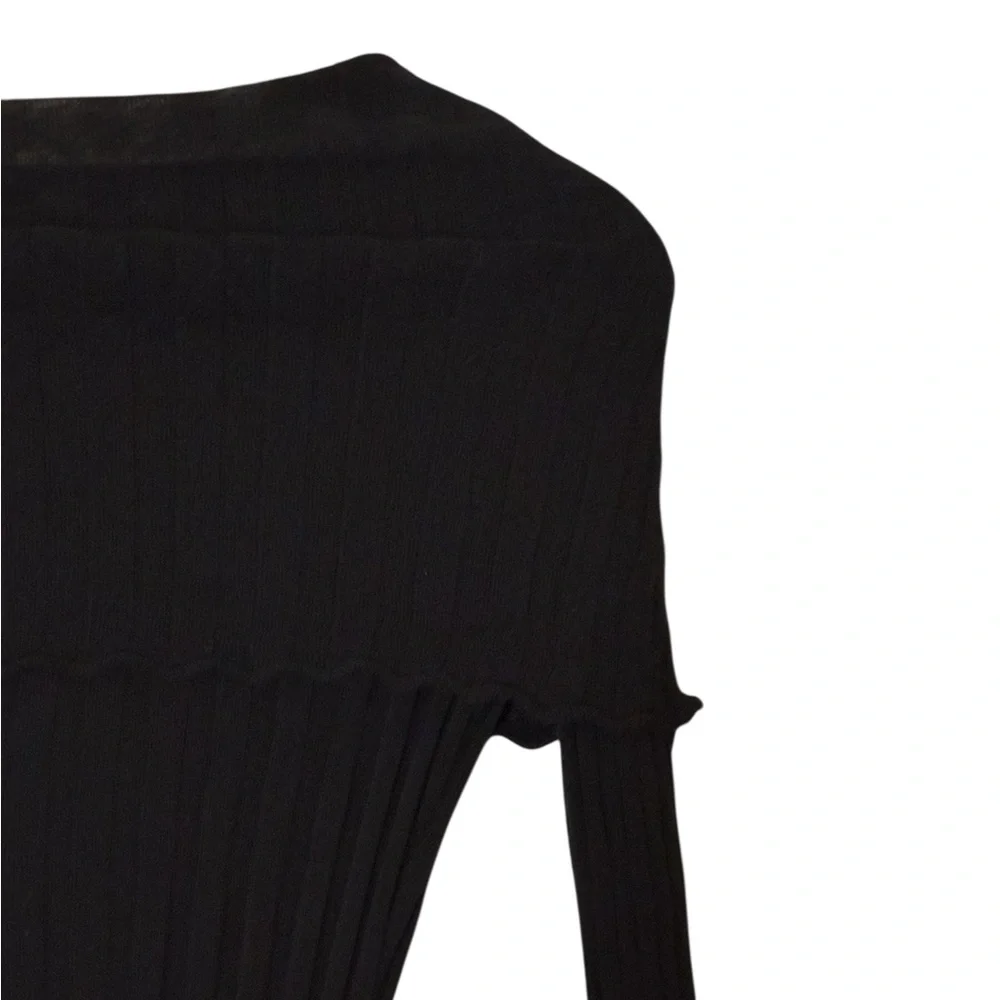 Guess | Like new cowl neck off the shoulder rib knit long sleeve sheer top - Picture 9 of 13